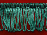 FT1889 42mm Pale Jade and Teal Looped Fringe on a Decorated Braid - Ribbonmoon