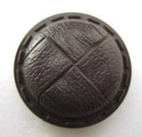 B15235 21mm Deep Smoked Grey Leather Effect "Football" Shank Button - Ribbonmoon
