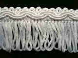 FT1155 34mm White Looped Fringe on a Decorated Braid - Ribbonmoon