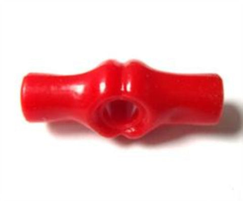 B14572 25mm Red Gloss Toggle Button with a Centre Hole - Ribbonmoon
