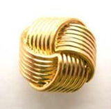 B1378 15mm Gilded Gold Poly Knot Shank Button - Ribbonmoon