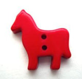 B8527 18mm Red Horse Shape Gloss Novelty 2 Hole Button - Ribbonmoon