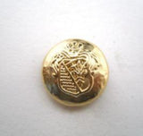 B14496 15mm Heavy Metal Gold Alloy Shank Button, Coat of Arms Design - Ribbonmoon