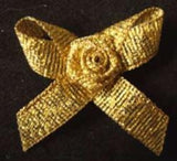 RB195 Gold Metallic Ribbon Rose Bud Bow