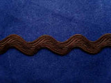 RIC20 12mm Dark Brown Rayon Ric Rac Braid - Ribbonmoon