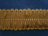 FT755 24mm Dark Golden Straw Stitched Looped Braid Fringe Trimming - Ribbonmoon