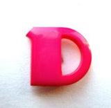 B7026 16mm Letter D Alphabet Shank Button Shocking Pink