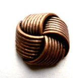 B11034 17mm Antique Dull Copper Gilded Poly Knot Shank Button - Ribbonmoon