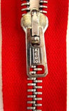 Z3664 56cm Poppy Red Metal Teeth No.5 Open End Zip