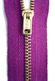Z4908 YKK 18cm Purple Pin Lock No.3 Closed End Zip with Metal Teeth - Ribbonmoon
