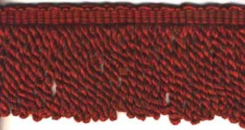 FT593 10cm Rust Scarlet Berry and Pale Brown Bullion Fringe - Ribbonmoon