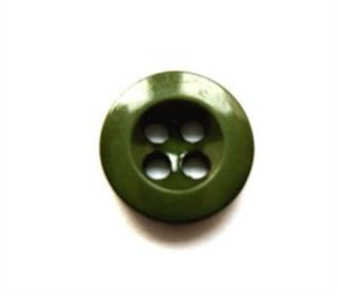 B16146 14mm Deep Cypress Green 4 Hole Trouser or Brace Type Button - Ribbonmoon