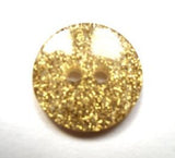 B16125 18mm Glittery Gold Under a Clear Surface 2 Hole Button - Ribbonmoon