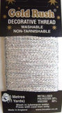 GLITHREAD14 Silver Decorative Glitter Thread, Washable,10 Metre Card - Ribbonmoon