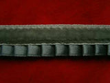 L036 15mm, Petrol Velvet on a Gathered Slate Grey Satin - Ribbonmoon