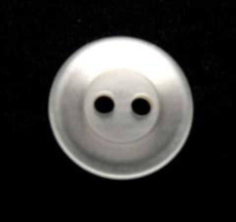 B15083 14mm White Pearlised Polyester 2 Hole Button