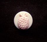 B10979 12mm Pale Pink and White Matt Pineapple Design Shank Button - Ribbonmoon