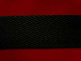 WTAPE02 25mm Black Herringbone Twill Tape 100% Cotton Webbing - Ribbonmoon