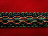 FT691 20mm Green, Navy and Pink Braid Trimming - Ribbonmoon