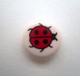B15968 14mm Pale Pink, Red and Black Ladybird Novelty Shank Button - Ribbonmoon