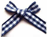 RB452 Navy Gingham Ribbon Bow - Ribbonmoon