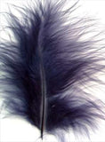 MARAB38 Navy Marabou Feathers, 20 per pack. 10cm x 15cm approx - Ribbonmoon