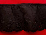 L390 76mm Black Frilled Anglaise Lace - Ribbonmoon