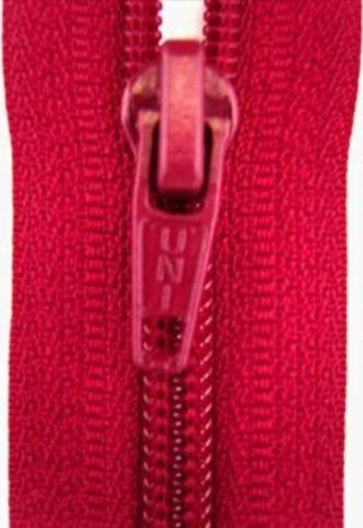 Z2740 58cm Bright Burgundy Nylon No.5 Open End Zip - Ribbonmoon