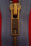 Z2536 YKK 16cm Slate Blue Closed End No.5 Zip with Brass Teeth - Ribbonmoon