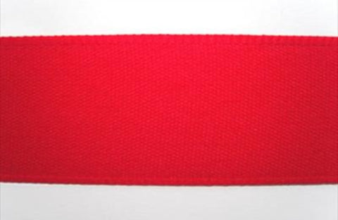 R1893 25mm Red Berisfords Polyester Rustic Taffeta Seam Binding. - Ribbonmoon