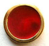 B8032 18mm Pealised Red Shank Button with a Gold Metal Rim - Ribbonmoon