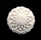 B12665 18mm White Textured Shank Button - Ribbonmoon