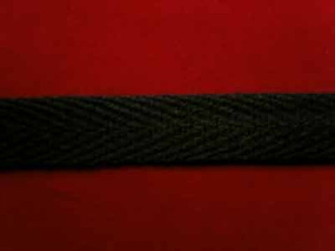 WTAPE29 11mm Black Herringbone Twill Tape 100% Cotton Webbing - Ribbonmoon