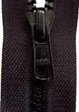 Z2566 54cm Black Chunky Plastic Teeth No.6 Open End Zip - Ribbonmoon