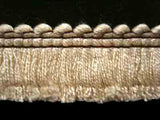 FT1508 23mm Cream and Brown Cut Ruched Fringing - Ribbonmoon