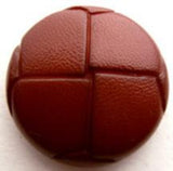B9547 23mm Rust Brown Leather Effect "Football" Shank Button