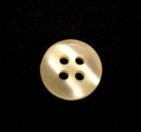 B10106 11mm Shimmery Yellowy Cream 4 Hole Button - Ribbonmoon