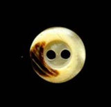 B2088 12mm Creamy Yellow and Brown Gloss 2 Hole Button - Ribbonmoon