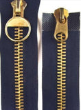 Z2754 61cm Navy Double Ended Zip, Brass Teeth No.10