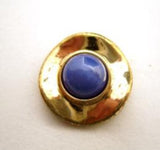 B14842 17mm Deep Lupin Half Ball Shank Button, Gilded Gold Rim - Ribbonmoon