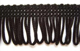 FT096 25mm Black Looped Dress Fringe - Ribbonmoon