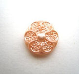 B16316 12mm Pearl Peach Flower Design Shank Button