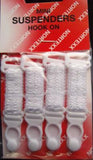 SUS10 13mm White Mini Hook On Suspenders, 4 Piece Card - Ribbonmoon