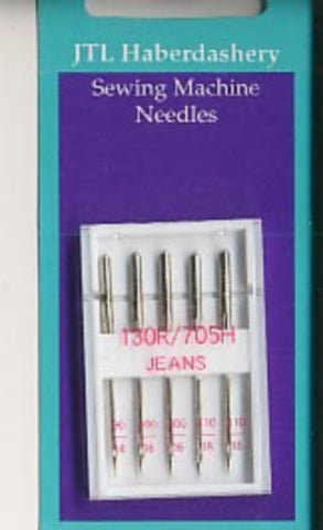 NMACH12 Machine Needles Denim/Jeans 5 Piece Card. 90/14, 2 x 100/16, 110/18 - Ribbonmoon