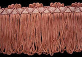 FT2037 65mm Pink Looped Fringing with Grey in the Decorated Braid