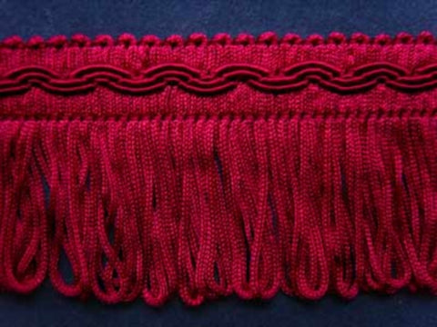 FT975 49mm Pale Bright Wine Looped Fringe on a Decorated Braid - Ribbonmoon