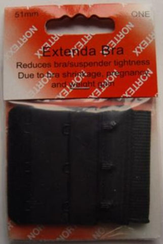 BRAX04 51mm Black Bra Adjuster / Extender, Easy Fit. - Ribbonmoon
