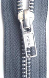 Z4805 76cm Mid Grey YKK Metal Teeth No.5 Open End Zip - Ribbonmoon