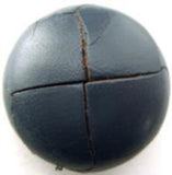 B15236 25mm Blue Slate Grey Real Leather Shank Football Button - Ribbonmoon