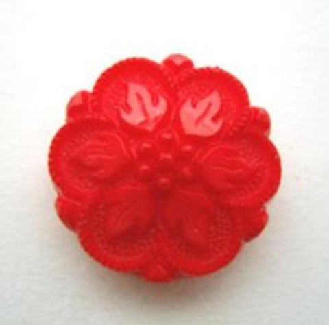 B14061 18mm Flame Orange Flower Design Shank Button - Ribbonmoon